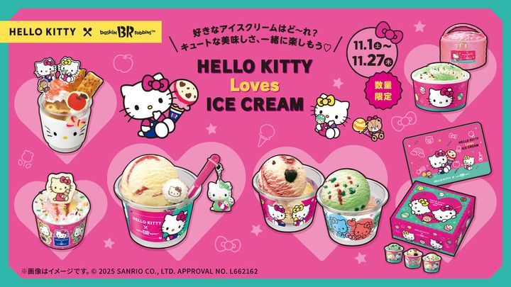 サーティワン サンリオ「ハローキティ」コラボレーション「HELLO KITTY Loves ICE CREAM」