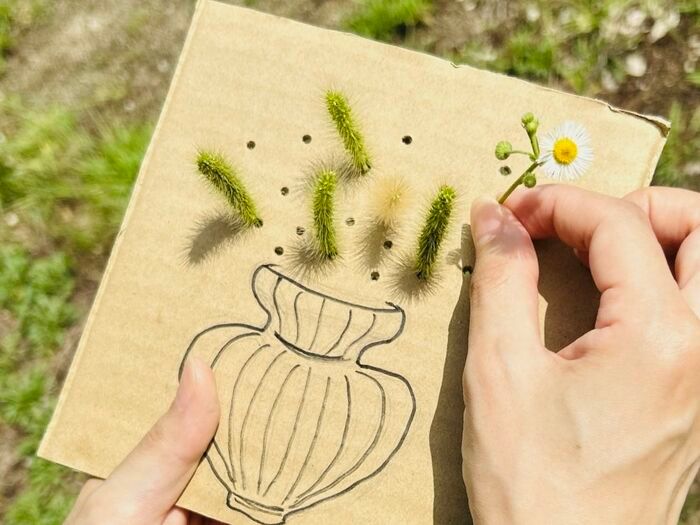 段ボールの端切れを持ってお散歩したら…とんでもなくかわいいモノができあがりました♡