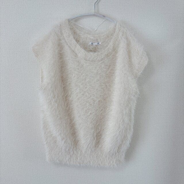 GU フェザーヤーンニットプルオーバー（半袖）Z+E NATURAL