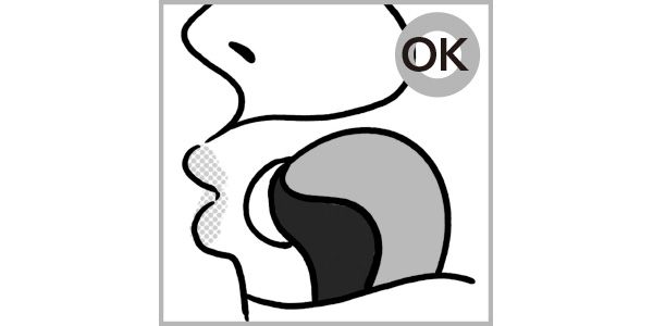 OK 舌が上あごにべったりついている