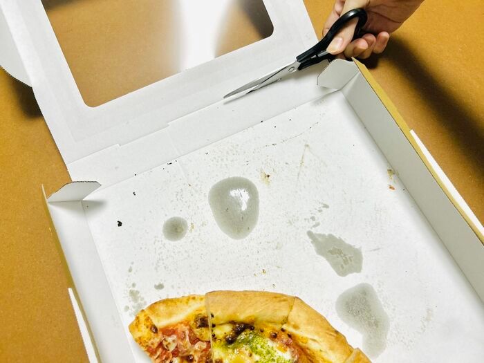 ピザの大箱、折ってみたら…冷蔵庫にそのまま入る〈ピザ用小箱〉が便利すぎる！