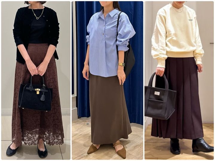 これ一枚で2025年らしい着こなしが楽しめる！ トレンドを取り入れた「ロングスカート」を3点ピックアップしました。※画像出典：WEAR