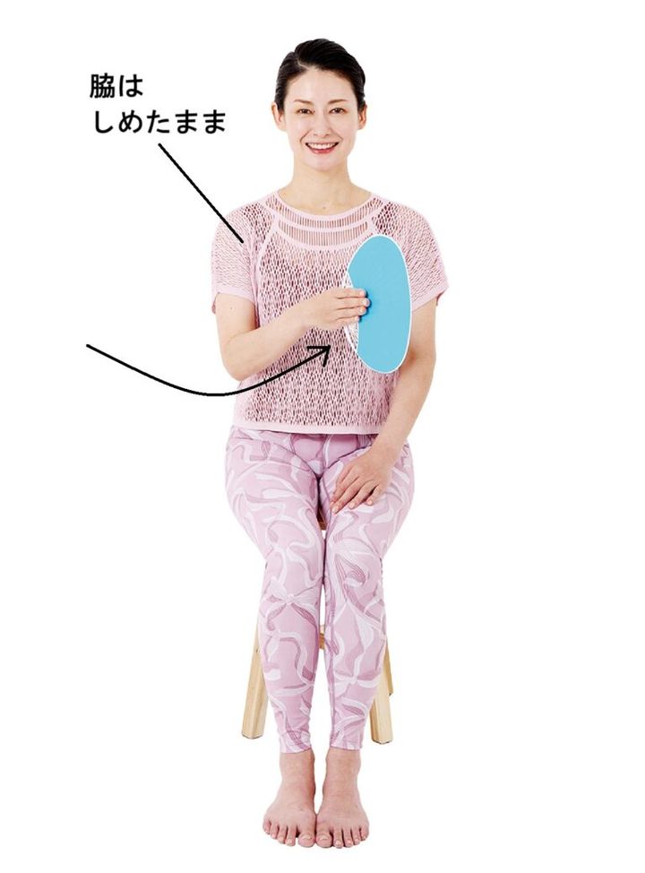 【2】内側に約30度閉じる。１→２を小刻みに一定のリズムでゆっくり繰り返し、1分間を目安にあおぐ。