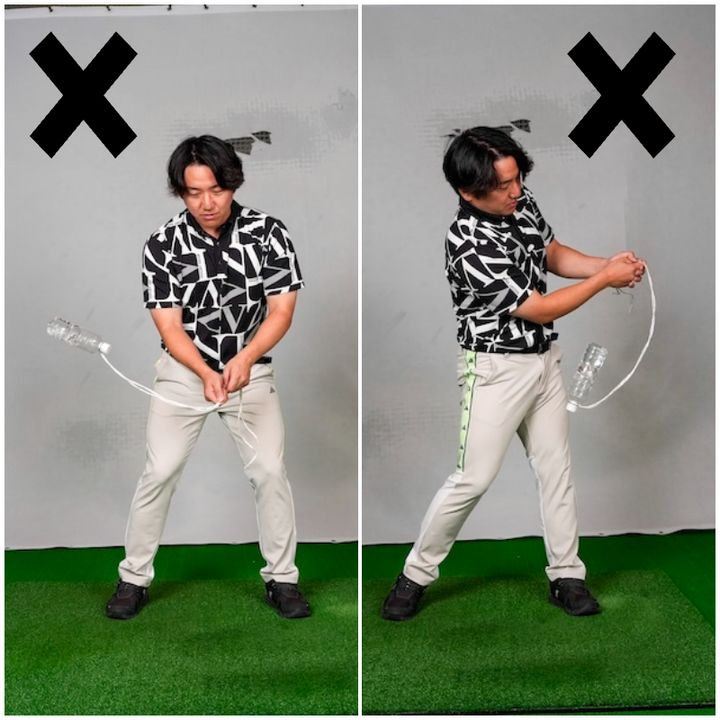 ペットボトルと紐でスイングが安定する⁉1日30分の屋内練習メニューをレッスン