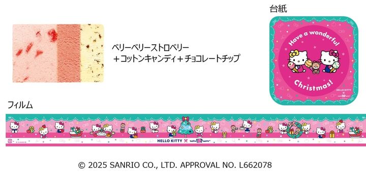 サーティワン「MAKE A SWEET CHRISTMAS（メイク ア スウィート クリスマス）」サンリオ「ハローキティ クリスマス アイスクリームケーキ」台紙