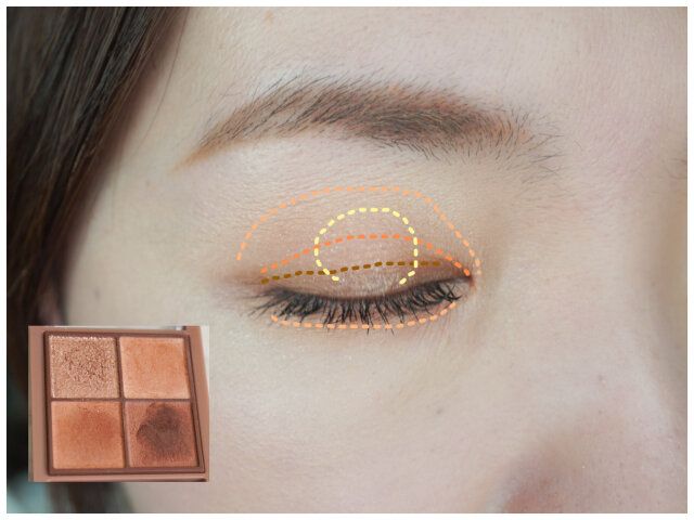 セザンヌ「ビタートーンアイシャドウ」01 オレンジガナッシュ 使い方