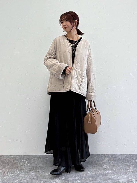 グローバルワークのリバーシブルファーキルトブルゾン