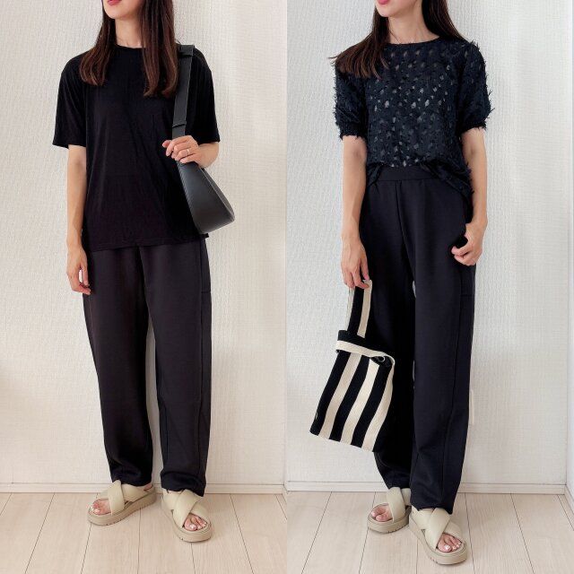 ワントーンはTシャツよりもブラウスが◎