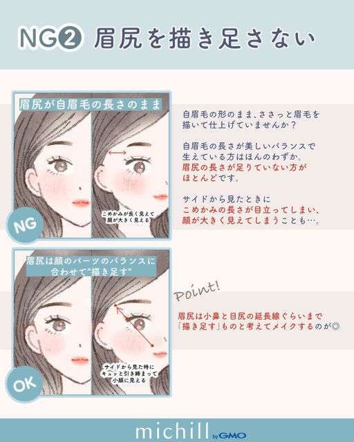 眉尻を描き足さない