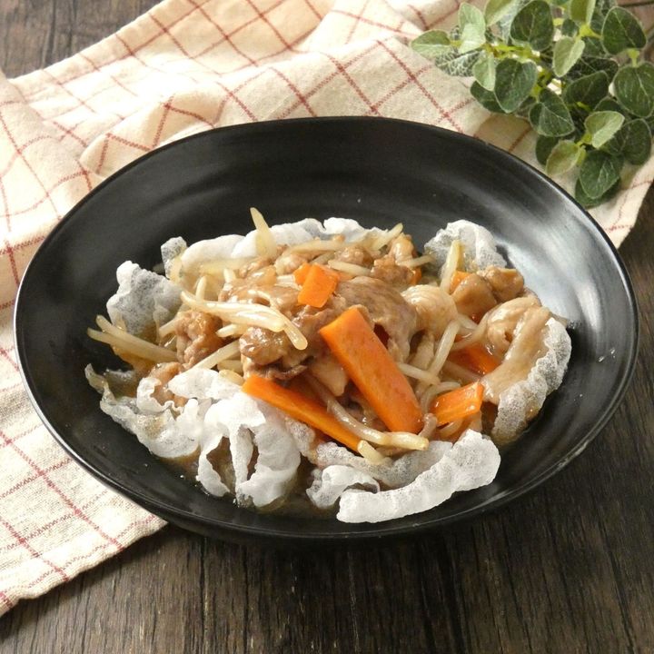 パリパリ楽しい！「ライスペーパーの野菜たっぷりあんかけ」