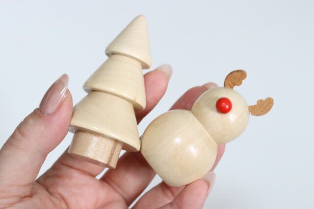 ミニチュアウッドオブジェ（ナチュラル） サイズ感