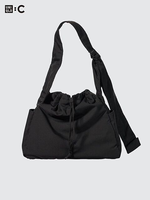 ユニクロ ソフトパフィーショルダーバッグ BLACK