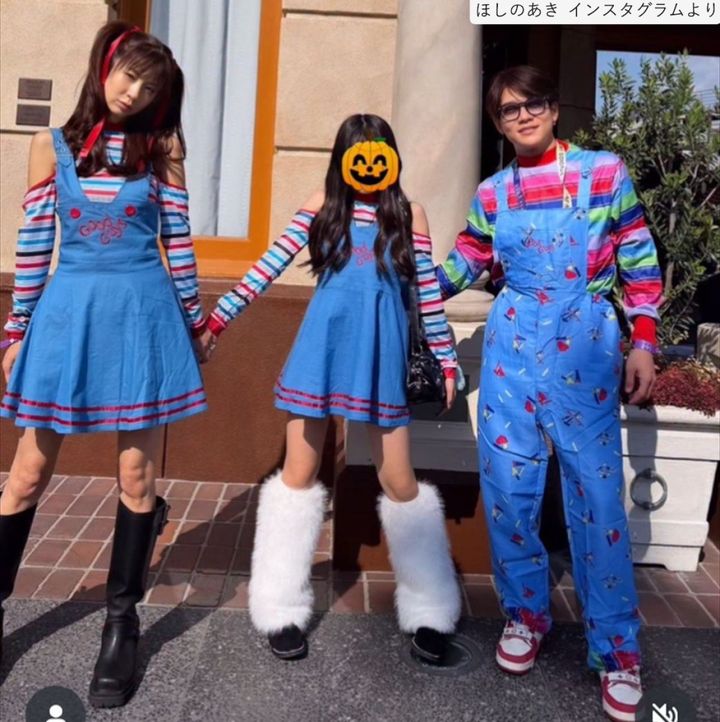 試着のみ OBLI 千鳥 スカート オブリー ほしのあき着用 ほしのあき48歳、夫・三浦皇成＆娘と仲良しショット ミニスカ着用で