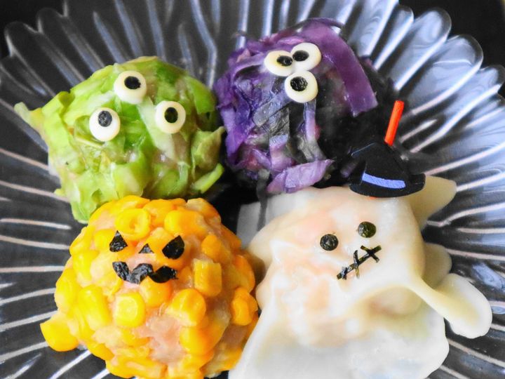 レンチンで完了！ 4色ハロウィン焼売