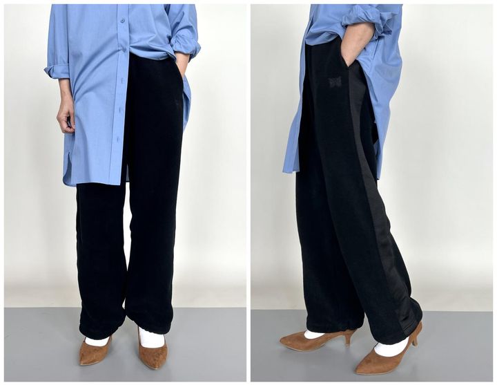 画像: 【UNIQLO and NEEDLES】フリースワイドパンツ¥3,990、【UNIQLO】オーバーサイズシャツワンピース¥2,990 www.uniqlo.com