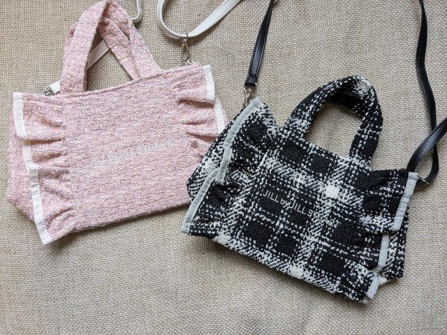 ジルスチュアートツイードフリルバッグ