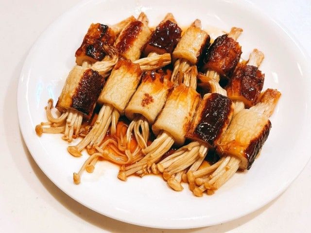 ちくわのえのき詰め照り焼き