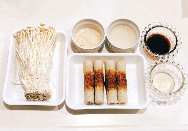 ちくわのえのき詰め照り焼き