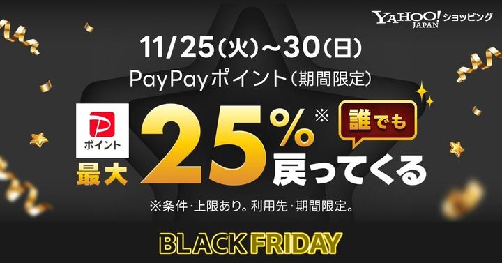 Yahoo！ショッピングの「ブラックフライデー」のキャンペーンビジュアル