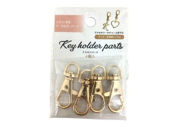 キーホルダーパーツ ナスカン ４Ｐ ゴールド ＫＫＰ－１２