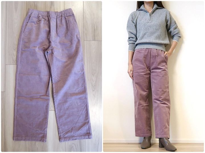 無印良品のストレッチ入り「コーデュロイパンツ」が優秀！ 動きやすく楽ちんなのに美シルエットで、秋冬の休日におすすめです。※画像：筆者撮影