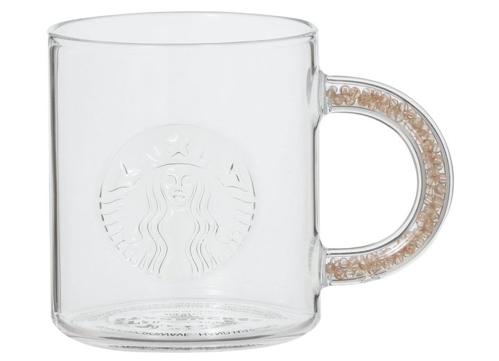 「ギフトボックス入りビーズハンドル 耐熱グラスマグ」355ml 3400円