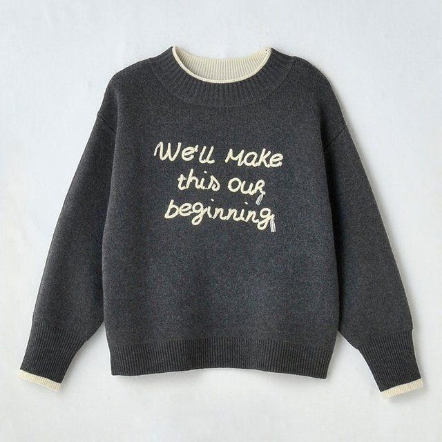 しまむらSEASON REASONニットバッグ付きロゴニットプルオーバー1