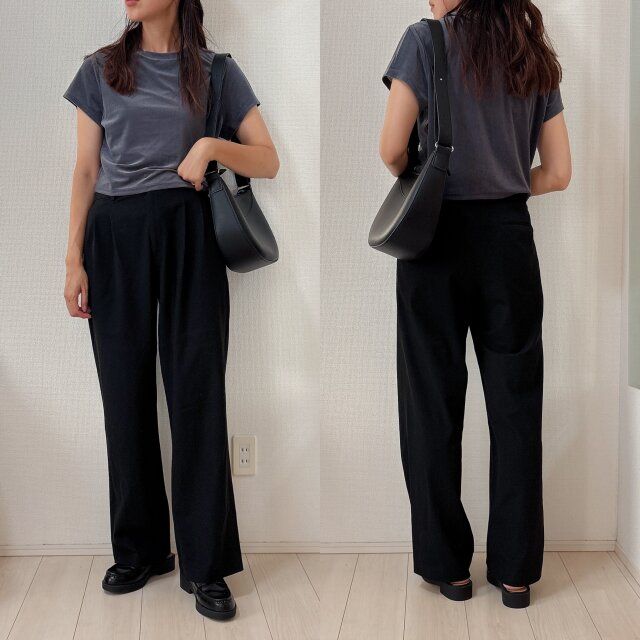 ワイドパンツできれいめコーデに