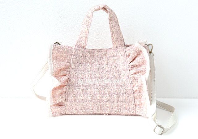 宝島社ムック付録JILL by JILL STUART BOOK ツイードフリルバッグ PINK ver.2