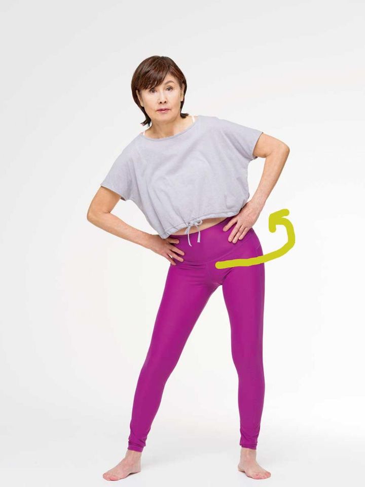 【３】お尻を左に、反時計回りに、10回まわします