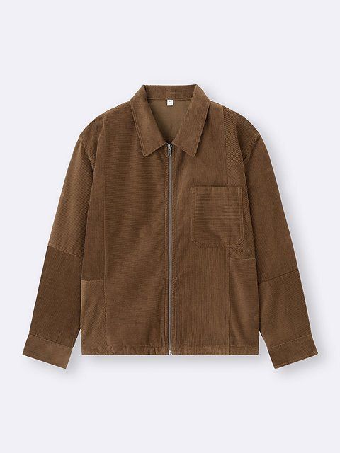 GUのコーデュロイジップアップシャツジャケット