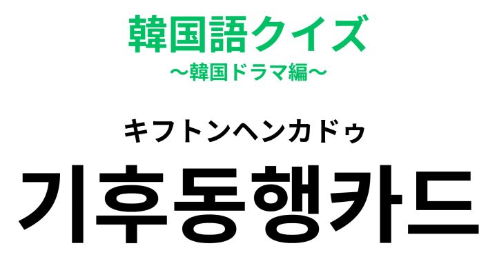 기후동행카드（キフトンヘンカドゥ）」の意味は？ソウル観光に便利な