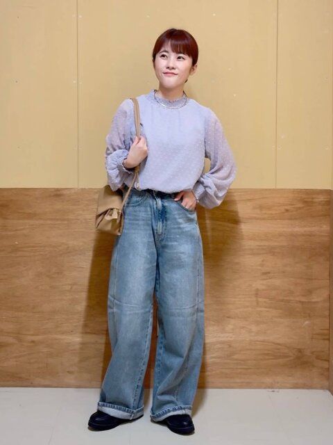 2025秋冬グローバルワークシャーリングチュールブラウス