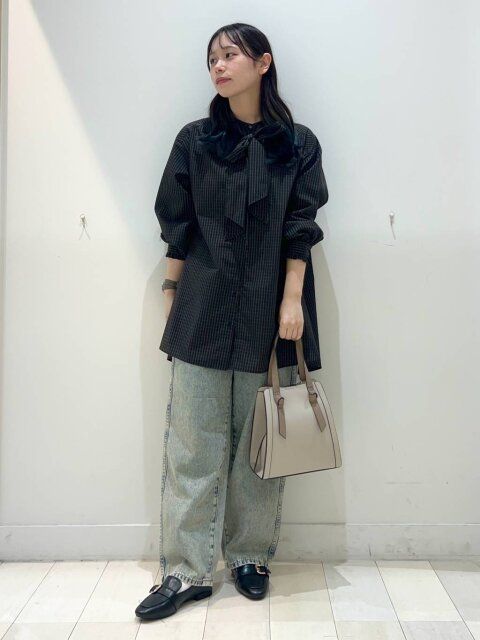 2025秋冬グローバルワーク2WAYリボンタイブラウス