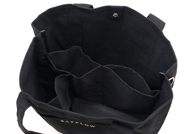 ベイフロー黒ロゴトートバッグ大容量