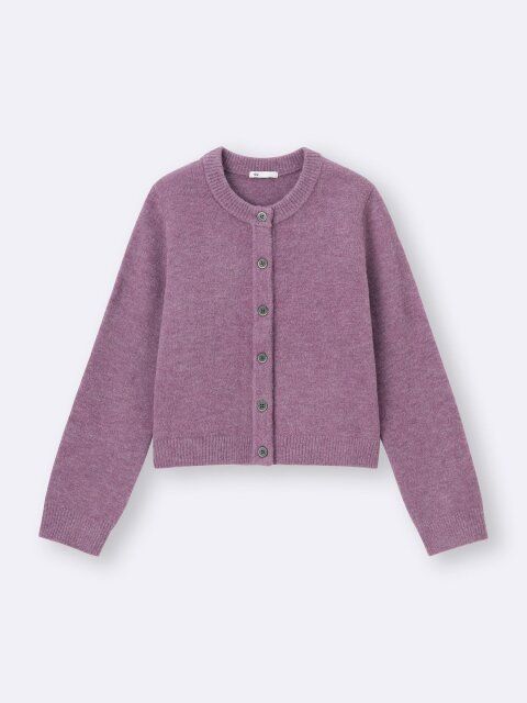 2025秋冬gu女性おすすめパフニットクルーネックカーディガン