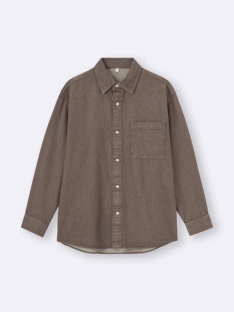 GUのデニムオーバーサイズシャツ