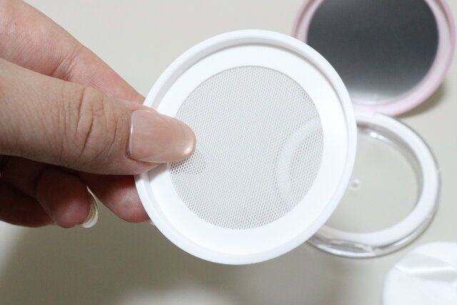 ミラー付パウダーケース（パフ入） メッシュ中蓋