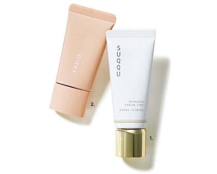 1_スック スキンケア クリーム ティント（スック） 2_ファシオ BB ティント UVカバー（コーセー）