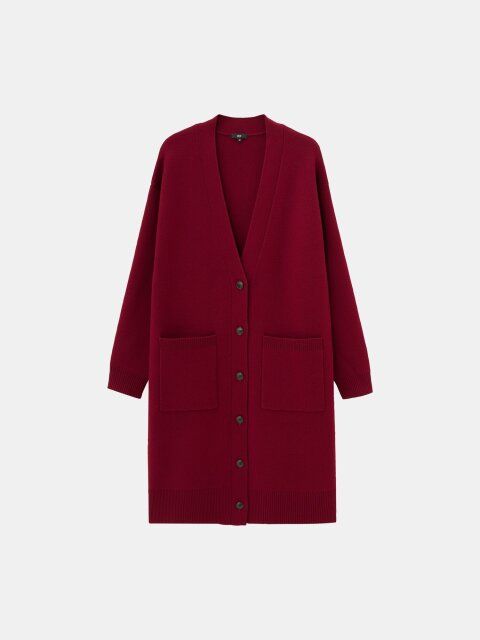 2025冬plst女性おすすめウールコットンブレンドロングカーディガン