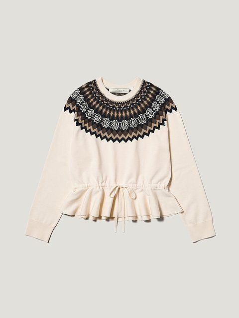 GUrokhペプラムニットプルオーバー