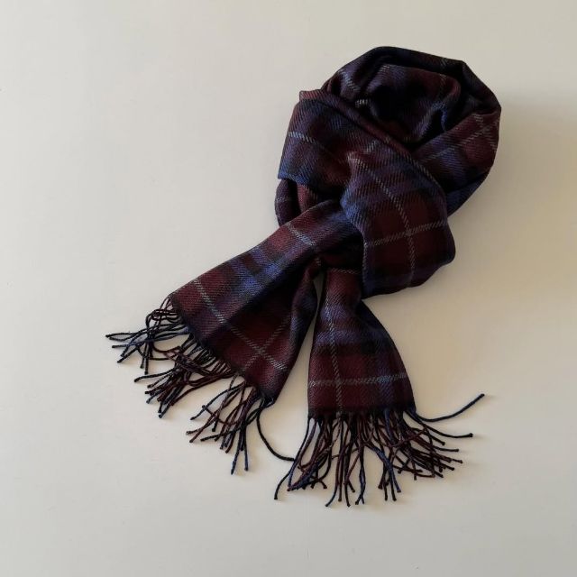 チェック柄のヒートテックマフラー