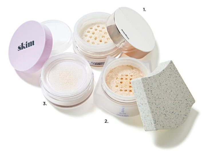 1_マキアージュ エッセンスグロウキープパウダー シアーアイボリー（マキアージュ） 2_雪肌精 BLUE ハーモナイズ マイ ヴェール パウダー Ⅱ（コーセー） 3_ルポ セラム ルースパウダー（skim）
