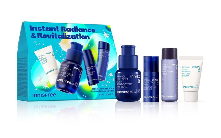 画像: レチノール PDRN アドバンスド セラム ホリデーセット 2025（レチノール PDRN アドバンスド セラム 25ｍL（本品）、同 エッセンスローション 25ｍL、レチノール シカ ディフェンス クリーム 10ｍL）￥4,400／INNISFREE 出典：www.innisfree.jp