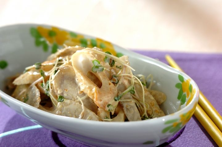 ゴボウとちくわのワサビマヨサラダ