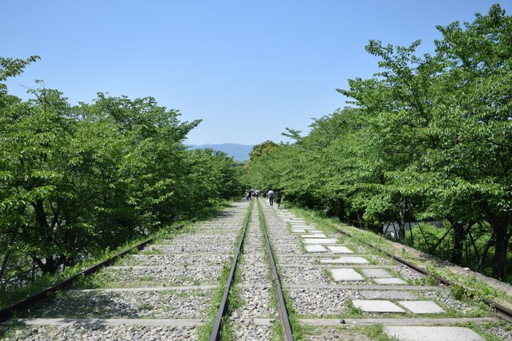 線路の上を自由に歩ける蹴上インクライン