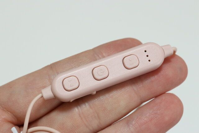 オーロラカラーワイヤレスイヤホン（BT007、ルミナスピンク） リモコン