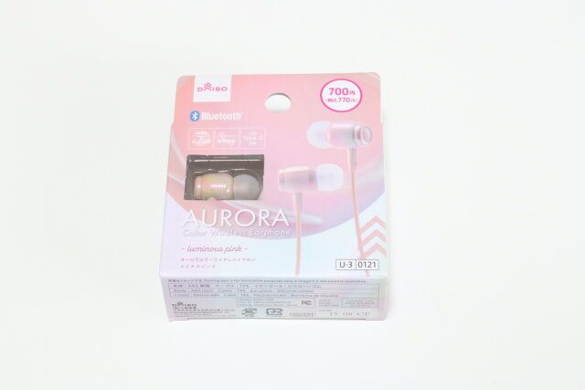 オーロラカラーワイヤレスイヤホン（BT007、ルミナスピンク） パッケージ