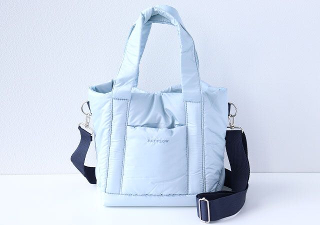 ベイフロー収納5ポケットキルティングバッグブルー