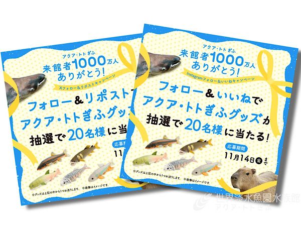 【岐阜県各務原市】アクア・トト ぎふ、もうすぐ1000万人来場のためイベント多数開始！